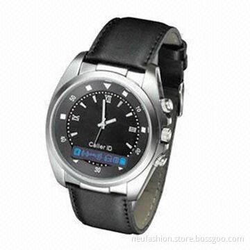 Waterproof Bluetooth Wristwatch with OLED Call ID Display and Vibrating Watch Pair Cellphone